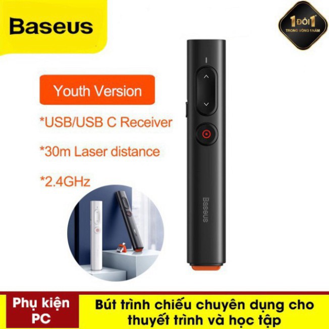 [CHÍNH HÃNG] Bút Trình Chiếu Thông Minh Baseus Orange Dot PPT Wireless Presenter Cho Macbook/Windows/ Android