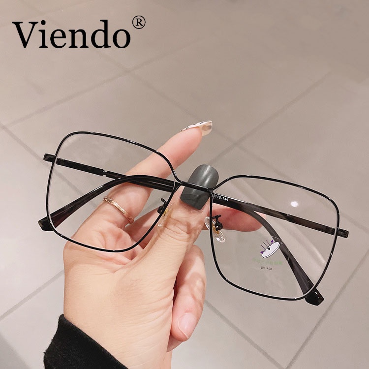 Kính cận gọng kim loại VIENDO tròng đổi màu chống ánh sáng xanh chống tia uv cao cấp thời trang cho nam nữ