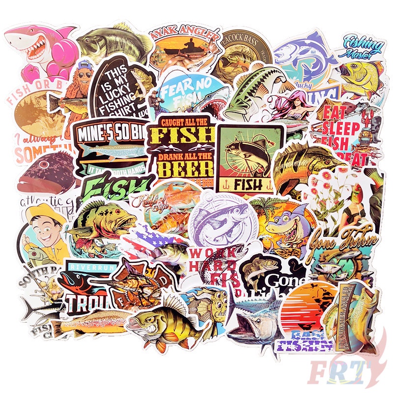 64 Cái / Bộ ❉ Miếng Dán Trang Trí Chuyên Dụng Cho Câu Cá 06 ❉ Sticker Chống Thấm Nước Thời Trang Trang Trí Vali Laptop Ván Trượt