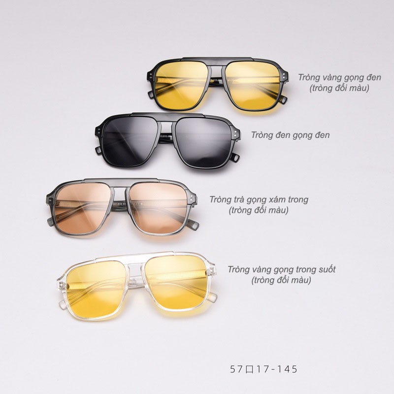 Kính râm thời trang ROBEO R0407, tròng phân cực đổi màu đi ngày và đêm - Fullbox