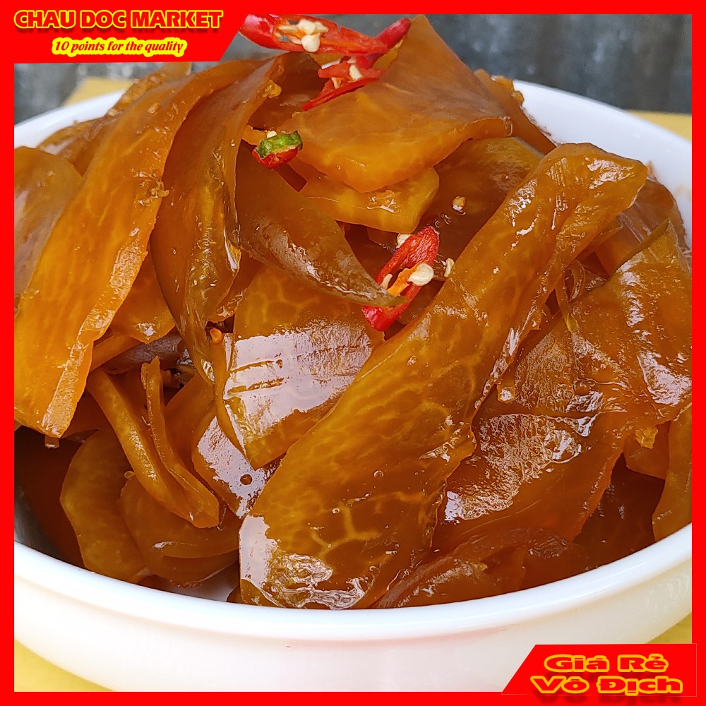 Đu Đủ Mắm Nguyên Miếng Chưa Trộn Đã Ngâm Nước cốt Mắm Thơm Ngon Hủ 500gr