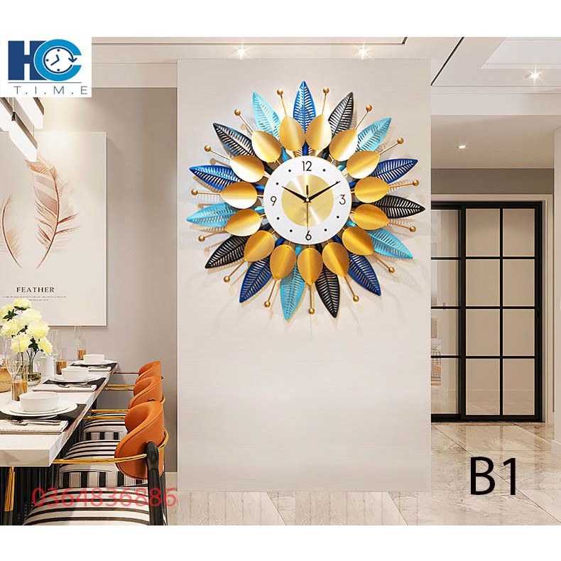 Đồng hồ treo tường trang trí decor B1 kích thước 70x70 cm