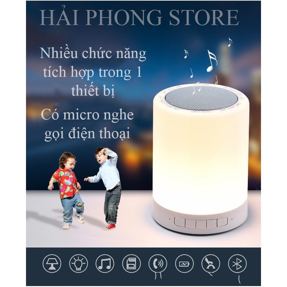 Loa Bluetooth cảm biến đổi màu theo nhạc Led RGB kèm loa bluetooth và đèn ngủ thông minh tiện lợi