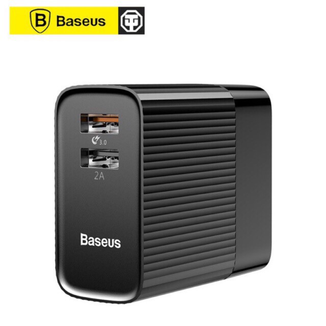 Củ Sạc Nhanh 2 cổng Baseus Transun Series Dual-U xoay 180 độ quick Charge 3.0 (3A)