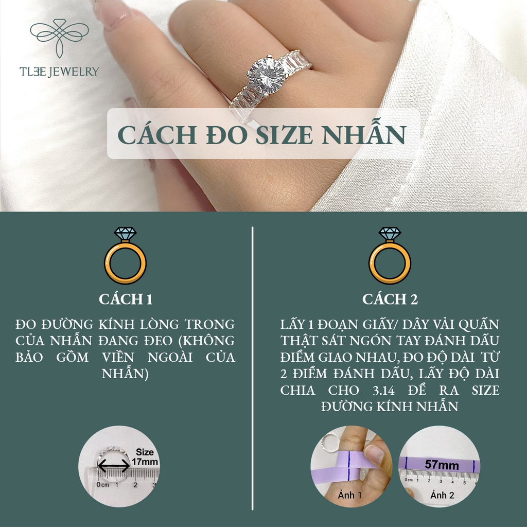 Nhẫn bạc nữ TLEE trụ đá bốn chấu viền đá kết sang trọng NCJ A0141