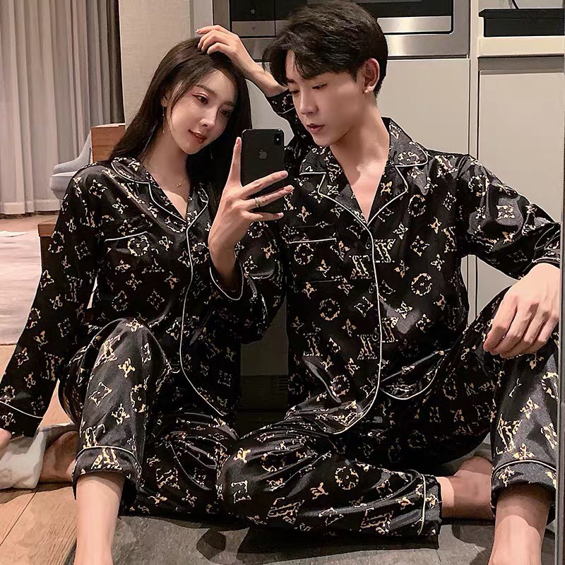 Đồ đôi pijama nam nữ lụa bóng cao cấp