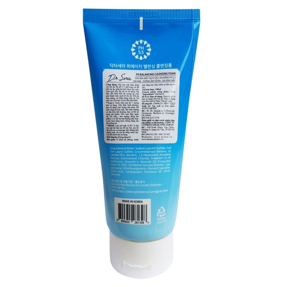 Sữa Rửa Mặt Dr.Sera pH Balancing Cleansing Foam Dưỡng Ẩm Dịu Nhẹ 150ml