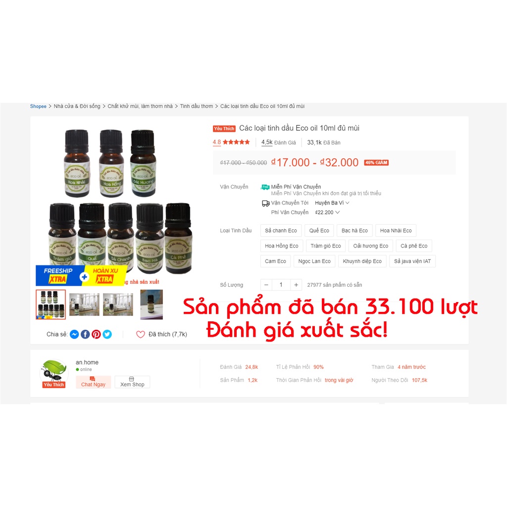 {Mua 1 tặng 1} Tinh dầu 100ml chính hãng các loại tặng 1 chai treo vẽ dùng chiết tinh dầu