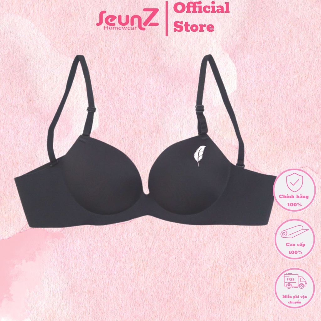 Áo ngực su không gọng hình chiếc Lá 2 quây cài sau đệm 3cm Seunz Homewear - SAL10