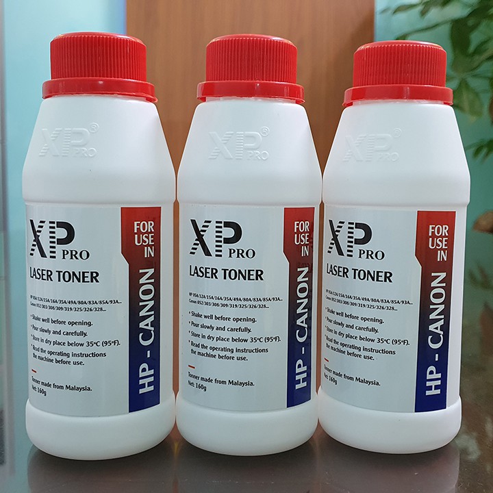 Combo 5 lọ mực đổ  XPpro 160G mực in dùng cho  máy in laser Canon LBP 2900/3000 HP 1010/ 1012/ 1015/ 1018/ 1020/ 1022