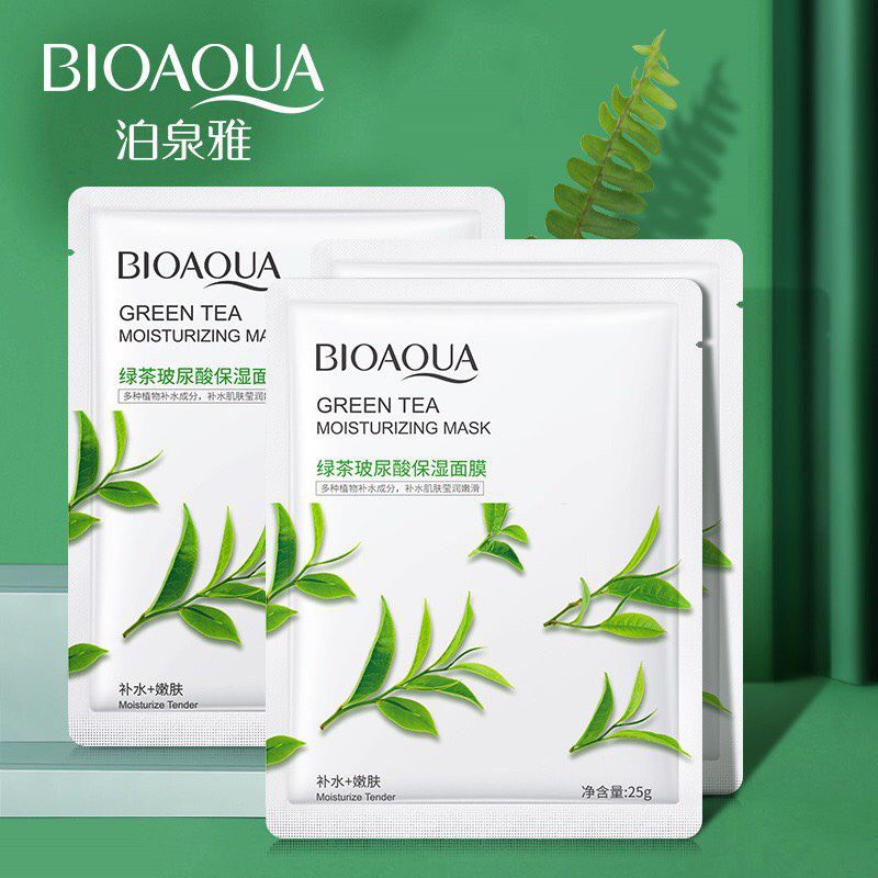Mặt Nạ Bioaqua Trà Xanh Kháng Khuẩn Giảm Viêm Xóa Mụn Mờ Thâm Khóa Ẩm Thải Độc