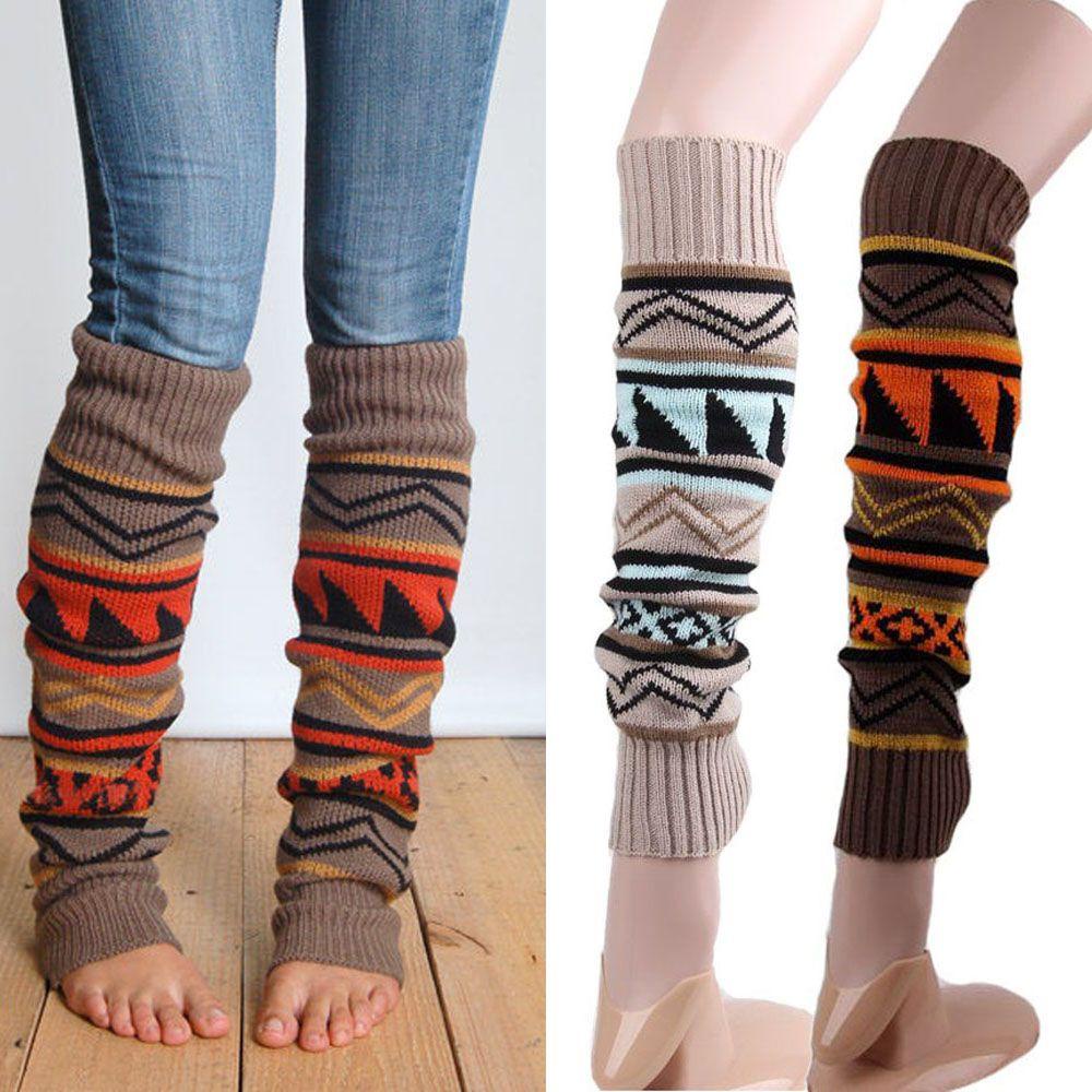 Vớ Dệt Kim Dài Giữ Ấm Mùa Đông Phong Cách Bohemia Cho Nữ
