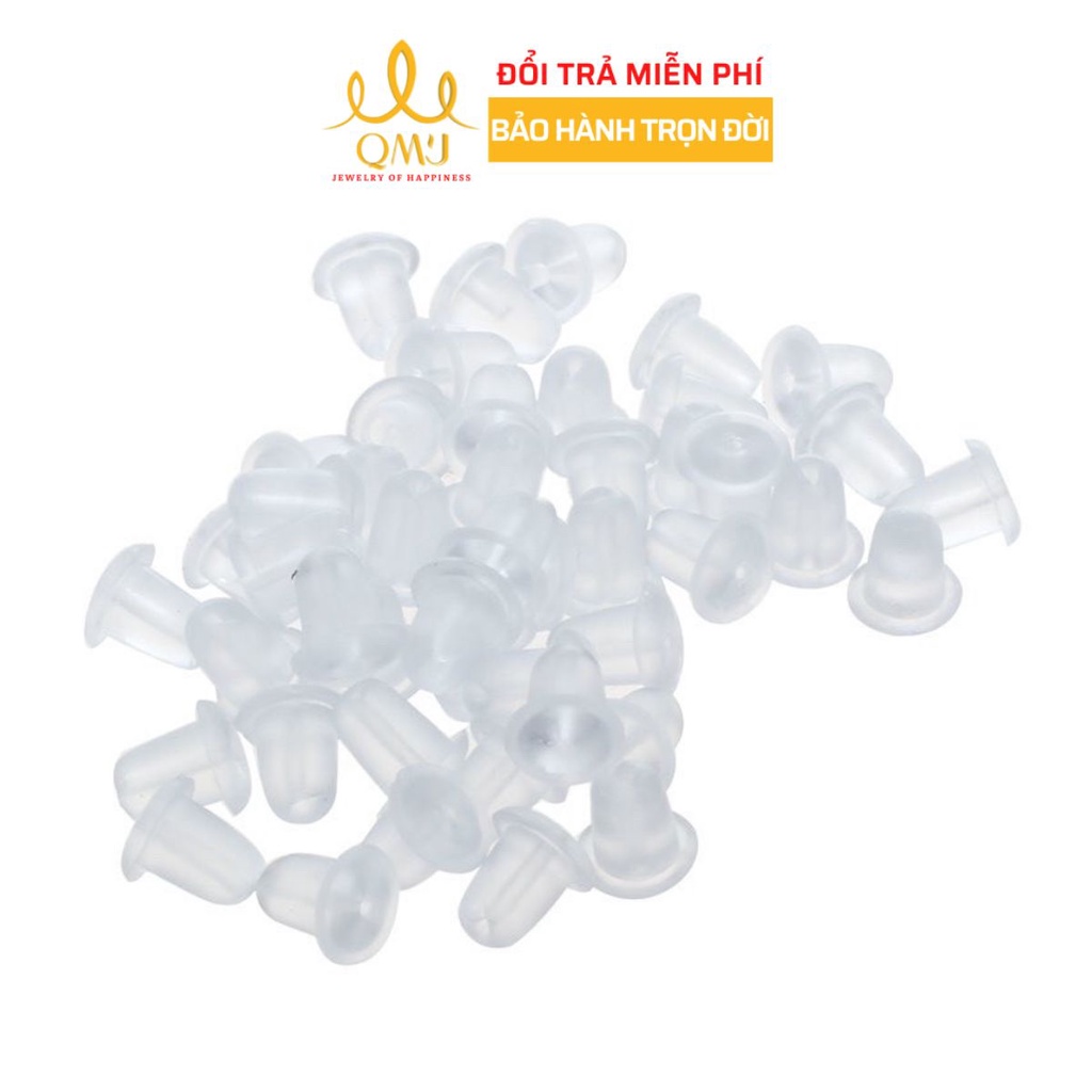QMJ Chốt cao su khuyên tai nụ đẩy, giúp hoa tai chắc hơn và tránh bị rơi - Q053