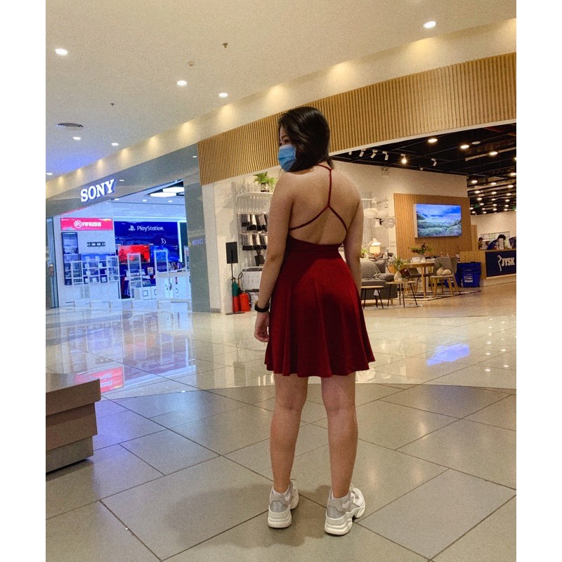 Đầm thun đan dây lưng f21