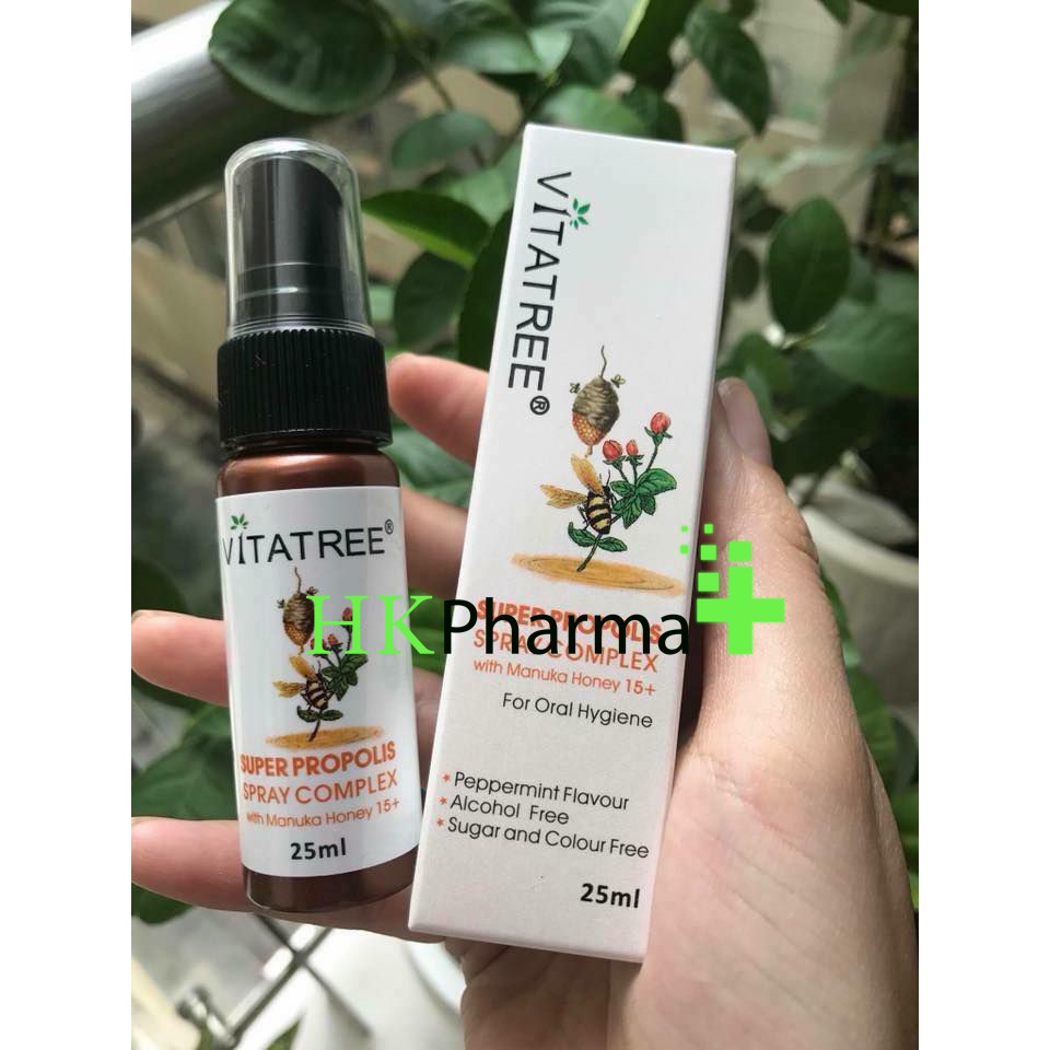 Xịt Họng Keo Ong Vitatree - Giảm Viêm Họng Lọ 30ml