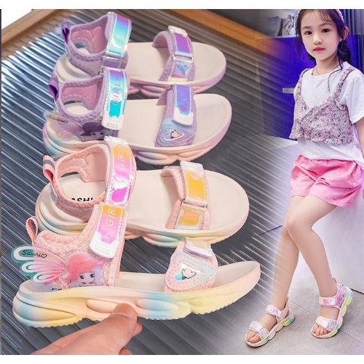 Xăng đan đế mềm in họa tiết công chúa dễ thương dành cho bé gái HQ103