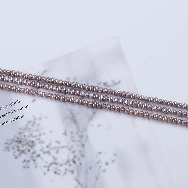 Cuộn Dây Ngọc Trai 3-4mm Nhiều Màu Sắc Dùng Làm Trang Sức Thủ Công