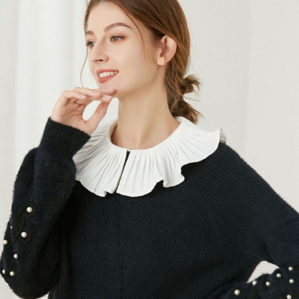 Cổ áo sơ mi giả bằng cotton phối ren phong cách vintage thời trang cho nam và nữ