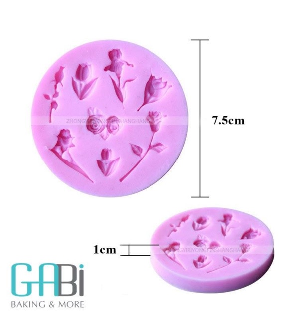 Khuôn fondant silicon nhiều loại hoa nhỏ