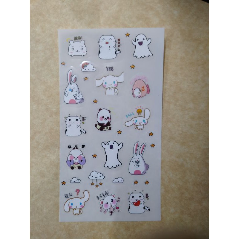 Set 1 Stickers (6 tấm nhỏ) những loài vật dễ thương