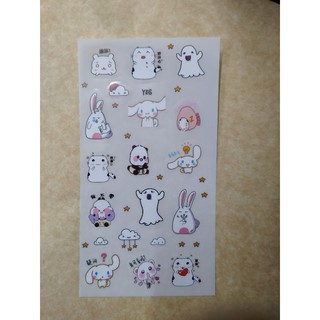 6 tâm sticker con vật đáng yêu