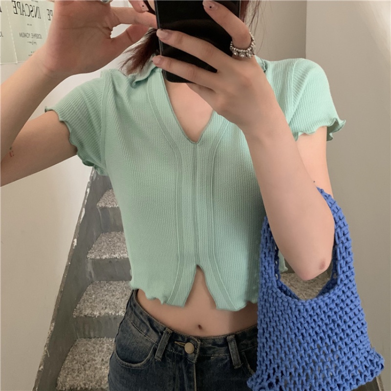 Áo Thun polo Tay Ngắn Quyến Rũ Thời Trang Mùa Hè Cho Nữ