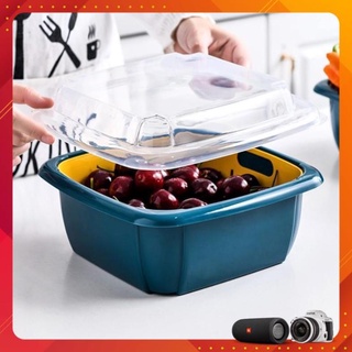 Xả Kho Bộ Rổ Nhựa Kèm Chậu 3 trong 1 Có Nắp Đậy Sạch Sẽ Nhiều Tiện Ích