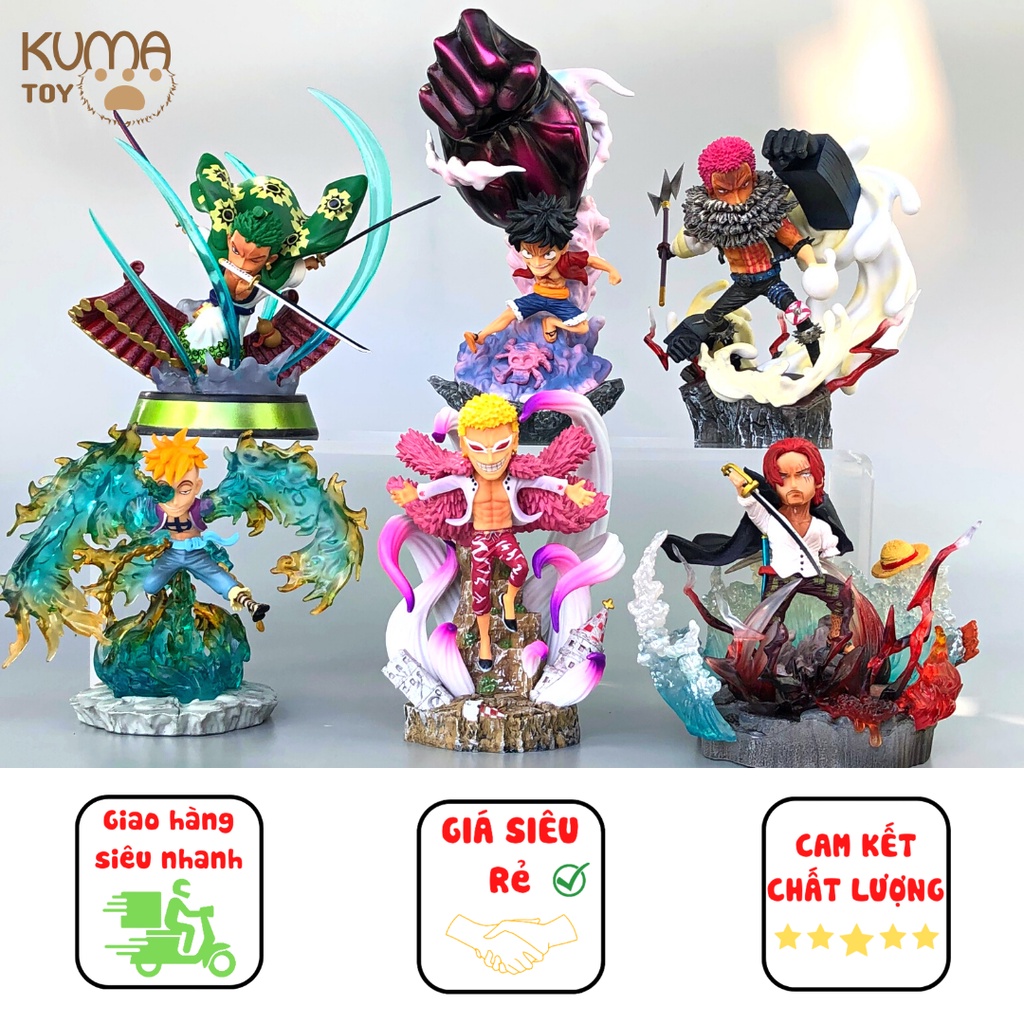 Mô hình anime One Piece Luffy, Zoro, tứ hoàng Kaido, Big Mom, Râu Đen, Shank cực đẹp