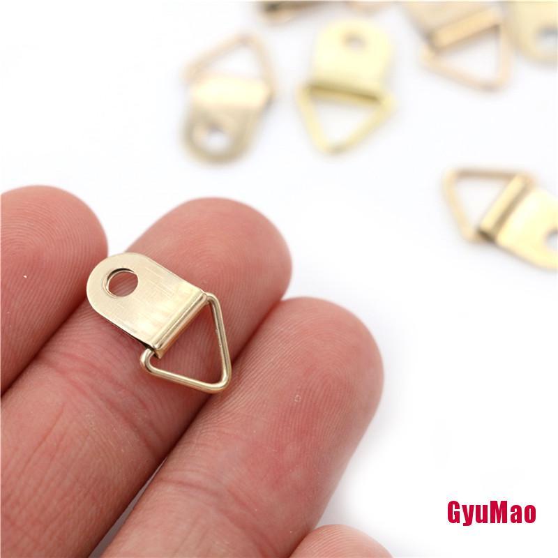 Set 100 Móc Treo Khung Ảnh Hình Tam Giác Mini Màu Vàng 10x20mm Tiện Dụng