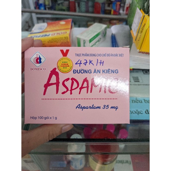 Đường Aspamic Domesco hộp 100 gói cho bệnh nhân tiểu đường