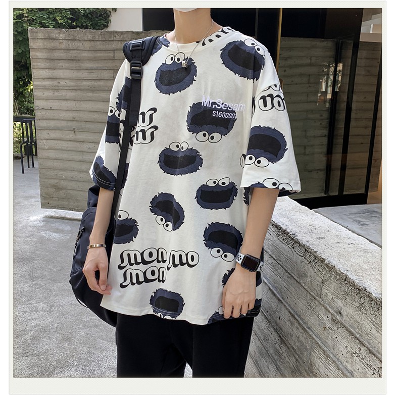 Áo phông nam form rộng tay lỡ MONSTER🔥Trend 2021🔥 áo thun nam đẹp màu trắng chất cotton xịn Thời trang Unisex Quảng Châu