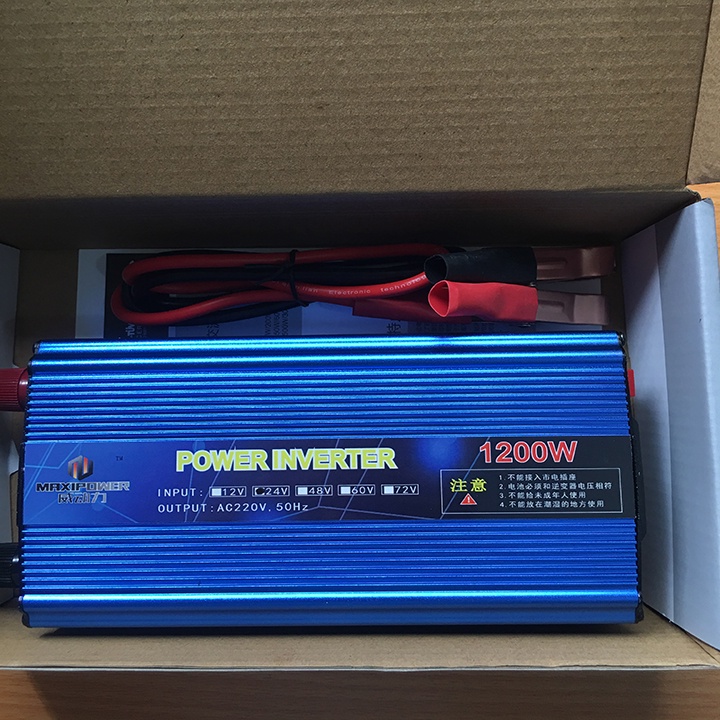 Bộ đổi nguồn INVERTER 1200W, kích điện ac quy 24v Lên 220v