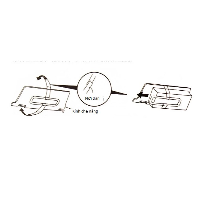 Giá cài khăn giấy hoặc đồ dùng dán treo trên kính che nắng trên ôtô (xe hơi) tiện lợi- nhựa _GCKGH