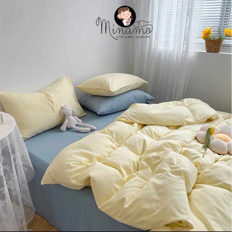 Bộ vỏ chăn ga gối Cotton Đũi Phối Minamo nhiều mẫu đẹp, siêu mềm mịn, chất liệu kháng khuẩn bảo vệ da - B09 | BigBuy360 - bigbuy360.vn