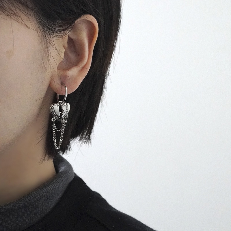 Bông tai dạng chuỗi hình trái tim cho nữ