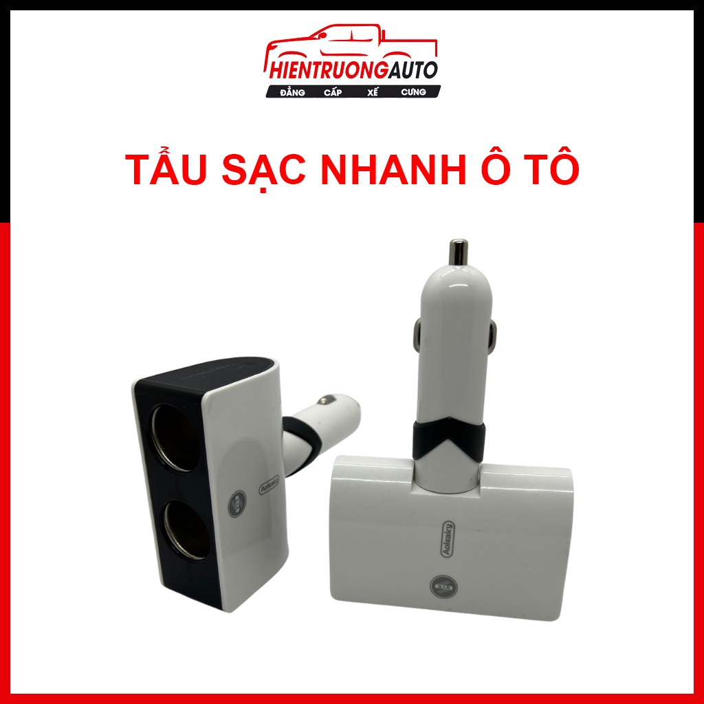 【SHIP SIÊU TỐC⚡️】Tẩu Sạc Nhanh Ô Tô , Tẩu Sạc Ô Tô Cao Cấp AOLEAKY Chia 2 Cổng Tẩu + 2 Cổng USB 80W - HT15