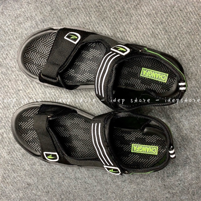 Giày sandal unisex 2 quai Nâu GL035 - Xăng đan quai dù nam đế đúc PU siêu bền SH10 IDEP