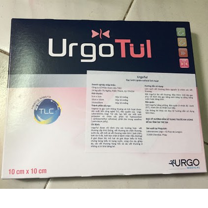 Băng Gạc Trị Bỏng Chống Dính Vết Thương Urgotul (10x10cm) Hộp 10 Miếng - 0403582