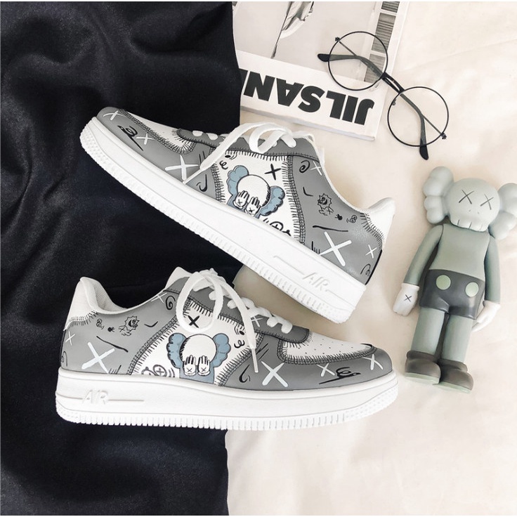 Giày Nam Custom Air Jordan Da Cao Cấp In Nhiệt Không Phai, Giày Sneaker Bản Trung Siêu Đẹp, Giày bearbrick