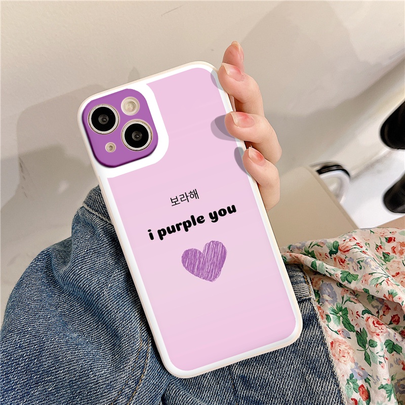 Ốp iphone - Ốp lưng iphone cạnh vuông i purple you  dành cho ip 6 đến 14promax - ng203