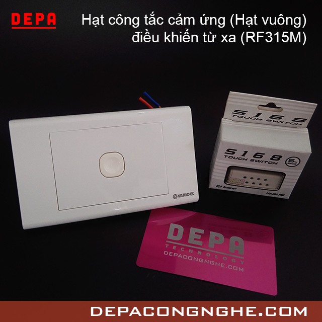 Hạt Công Tắc Cảm Ứng Điều Khiển Từ Xa S168 mặt Sino (RF 315Mhz)