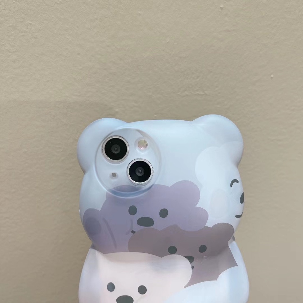 Ốp Điện Thoại Mềm In Hình Gấu 3d Cho Iphone 13 pro max 12 pro max 11 pro max xs max xr x