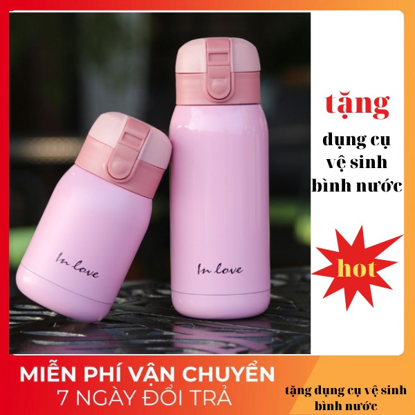 Bình giữ nhiệt IN LOVE bình nước giữa nhiệt inox 360ML LOẠI TỐT bình nước cute