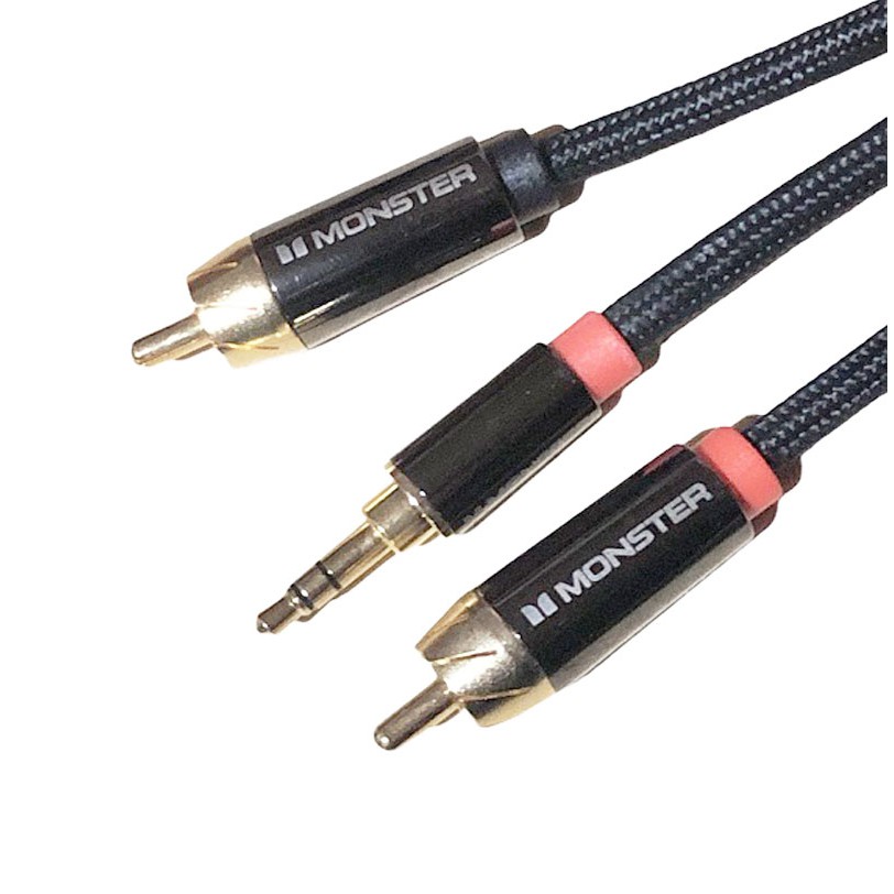 Cáp 3.5mm Ra 2 Đầu RCA Dùng Cho Điện Thoại, Laptop, Máy Tính Monster iCable 1000A - Hàng Nhập Khẩu