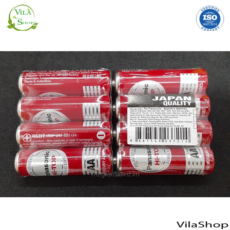 Pin Tiểu, Pin Panasonic Vỉ 4 viên 1.5V Chính Hãng Size Nhỡ AA Và Vỉ 2 Viên Size Nhỏ AAA
