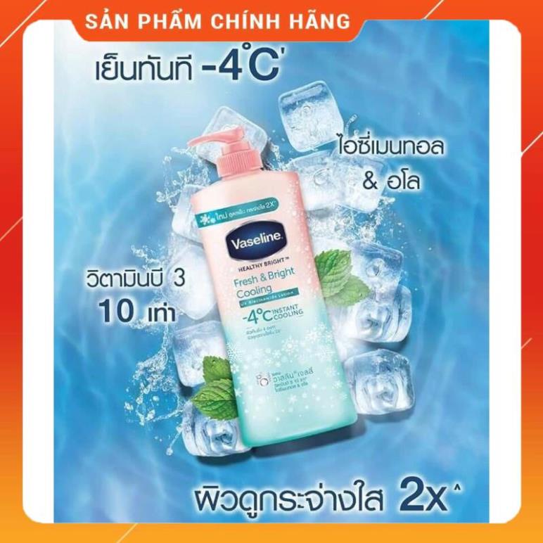[HÀNG CHÍNH HÃNG] Sửa Dưỡng Thể VASELINE FRESH & BRIGHT COOLING -4C chai to 525ml Thái Lan dưỡng ẩm trắng da chống nắng | BigBuy360 - bigbuy360.vn