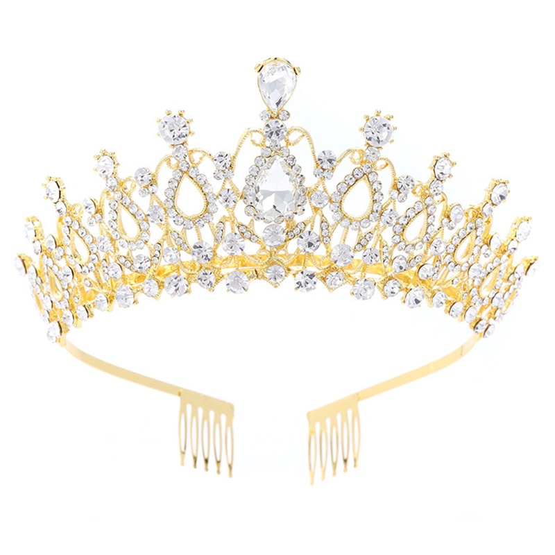Vương Miện Cài Tóc Đính Pha Lê Hình Vương Miện Dành Cho Cô Dâu