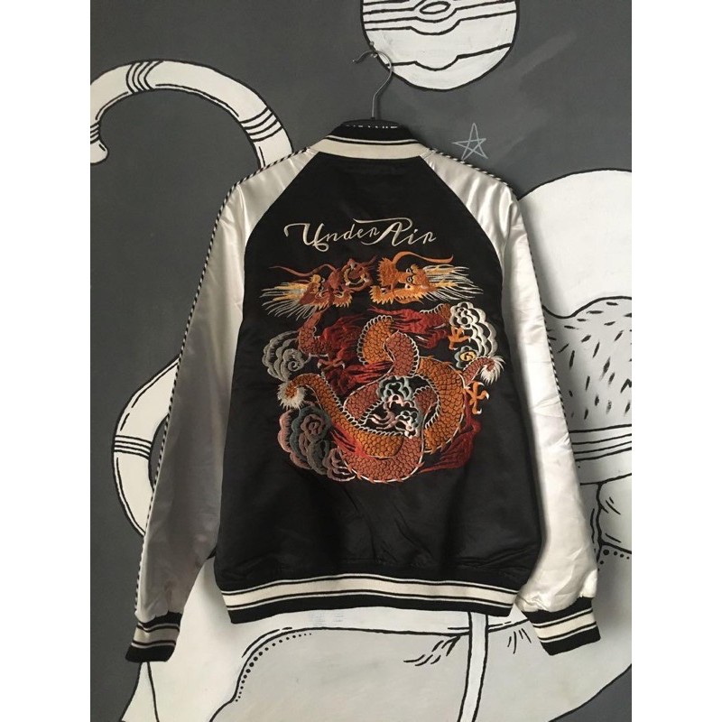 (Ảnh thật)sz M L Áo bomber thêu rồng bao chất size M L ❌❌❌ hàng siêu cấp