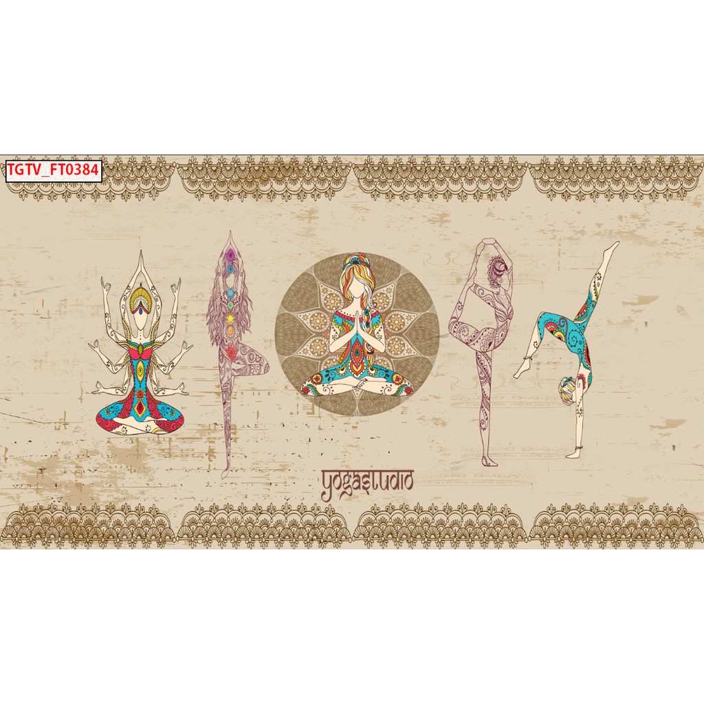 Tranh dán tường tranh trang trí yoga có sẵn keo có làm theo kích thước BINBIN TC81