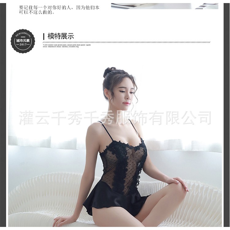 Bộ đồ ngủ mặc nhà sexy dáng váy chất phi lụa hàng quảng châu cao cấp k1